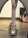 Fongt Jane Single Shoes Women 2025 Spring And Autumn New Fairy Style Design Fashion Pearl Coarse Heel With Skirt High Heels