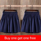 Women's Summer Shorts 100% Cotton High Waist Shorts Loose Casual Solid Shorts Pants Streetwear Elastic Waist Buy One Get