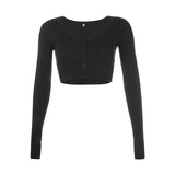 Fongt 2025 Spring New Women's Sexy Pure Color V-Neck Knitted Top T-Shirt Girl