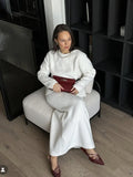 Fongt 2025 Elegant Soft Thicker Round Collar Sweater + Fishtail Skirt Two Sets Of Women's OL Wind Top + Skirt Set