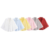 Fongt Summer Linen-Mixed Wide-Sleeved Shirt 2340712300