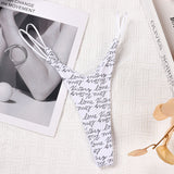 Fongt Cotton Double Fine With Sexy Thong Lady English Letter Logo Thong Love T Trousers Women Cotton Crotch