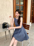 Fongt Xixi 13 Lines 2025 Summer New Elegant Temperament Thousands Of Gold Wind High Waist Thin Joint Dress 88307