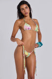Fongt Spring And Summer Three-Dimensional Flower Beads With Hanging Neck Slings Two-Dress Bikini Skirt Set LX0170