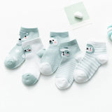 5 Pairs/lot 1 to 12 Yrs Cotton Children's Socks Stereo Animals Summer Thin Kids' Mesh Socks Cute Girls Boys