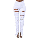 Nightclub Uniforms Ripped Solid Color Hoodie