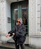 Autumn / Winter 2023 With Loose Zip Padded Jacket Female Ins Small Sweet Wind Baseball Jacket-Outfit