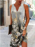 Fongt Summer Wish Casual Wind A-Shaped Dress Sleeveless Vest V-Neck Dress Woman