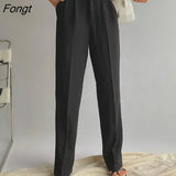 New Office Lady High Quality Elegant Casual Fashion Wide Leg Women Female Pants Hot