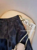 Black Jacquard Suit Shorts Girls Summer 2024 New Short High-Waisted Socialite Casual Pants-Outfit