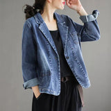 Fongt Blazer Female Autumn 2024 The New Art Retro Jacket Korean Version Loose Casual Coat Ins Tide-Outfit