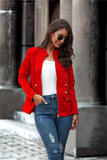 Autumn New Elegant Red Jacket Women Stand Collar Long Sleeve Jackets Zipper Tops Famale Streetwear Basic Short