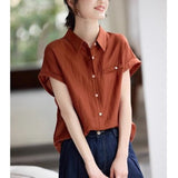 Fongt Commuting Short-Sleeved Shirt For Women In The Summer Of 2025 New Casual Relaxation Texture Shirt Design Top