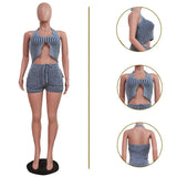 Fongt Women's New Casual Vest Style Shorts Suit-Outfit