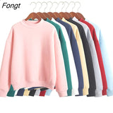 Wholesale M-XXL Cute Women Hoodies Pullover 9 Colors Autumn Coat Winter Loose Fleece Thick Knit Sweatshirt