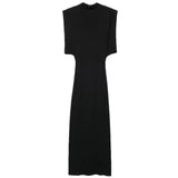 Fongt Winter Women's Temperament Thin With Cushioned Shoulder Knit Dress