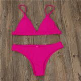Neon Green Bikini Women Summer Solid Push Up Micro Swimsuit Brazilian Beach Bathing Suit Thong Swimwear Maillot De