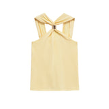 Fongt Women's Clothing INS Net Red Pop Sexy Hot Babes Gold Set And Knots Vest Top