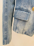 Quality 2023 Newest Designer Jacket Women's Slim Fitting Double Breasted Lion Buttons Denim