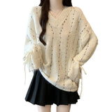 Fongt And Winter New Hook Hair Ball V. Loose Draw Rope Knitted Sweater Design Set Sweater