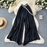 Fongt Trousers 2025 Summer Fairy Gentle Wind With High-Waisted Loose-Fitting Broad Leg Skirts And Crotch-Covered Chiffon