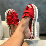 Sandals Platform Sandals Shoes Women Bow Summer Sandals Slipper Indoor Outdoor Flip-flops Beach Shoes Female