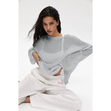 Fongt Spring Summer Hollow Sweater Women In Wind Loose Knitted Long-Sleeved Cover Ice Cream Fashion