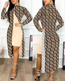 New Women's Wear 2023 Fashion Split Printing 2-Piece Set-Outfit