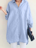 ZANZEA Women's Blouse Stylish Button Shirts Casual Long Sleeve Blusas Female Lapel Solid Tunic Baggy
