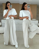 Fongt Summer Leisure Wide Legs Burst Loose Casual Fashion Trousers Women