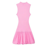 Fongt Sleeveless Dress Floral Bud Dress With Thin Short Skirt Summer New