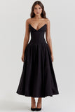 Fongt 2025 Women's Dress Sexy Hottie Sleeveless Long Solid Corset Dress Dress Woman