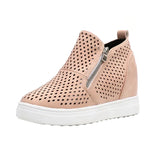 Wedge Sneaker Vulcanize Shoes Fashion Zip Leopard Increase Within Zapatos De Mujer New Fashion for