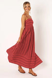 Fongt Spring And Summer Striped Suspenders Open Back Big Clear Fresh Air Dress-88111-Outfit