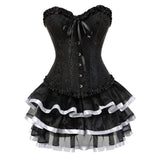 Fongt Court-Sleaf-Sleaf-Sedosom Set Rules Lotus Leaf Lace-Lace-Up Dresses