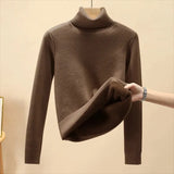 Sweater Women Winter Thick Plush Fleece Lined Knit Pullover Warm Soft Knitwear Jumper Slim Sueter Top New Malhas