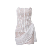 Fongt The Autumn Of 2025, The New Women's Sexy Lace Mesh Is A Word-Smeared And Straight-Up Dress Woman.