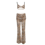 Fongt Spring And Summer New Women's Solid Color Sexy Breast Sling Vest Micro-Horn Trousers Set