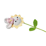 Fongt Woven Rabbit Head Sunflower Sunflower Wool Knitting Flowers Send Bestie Imitation Bouquet Finished Products-Outfit