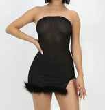 Neon Green Pink Fishnet Sexy Fluffy Flare Dress Women Party Night Out Club Wear Summer 2021 New Fitted Mini Bodycon