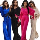 Fongt / Winter 2023 Street Style Suit Solid Color Fashion V-Tie Pantsuit 22046-Outfit