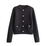 Fongt Spring Button Knitted Cardigan Coat Small Scented Women's Sweater 6427034