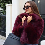 Fongt Women's Clothing Explosion Fashion Elegant Collar Collar Coat Imitation Fur Coat