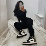 1 Piece Outfit Women White Jumpsuit Backless Womens Long Sleeve Skinny Workout Active Wear Solid