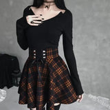Fongt School Fresh College Style Lady Lattice Irregular Half-Dress Necrotling Belts With Thin Large