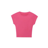 Fongt Summer New Women's Multi-Colored Self-Repair Micro-Sleeveless Design Top T-Shirt