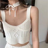 Short Shawl Knitted Sling Sling Sling Vest Women's Short Outer Wear Sleeveless T-Shirt