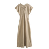 New Silk Satin Long Style Midi Dress 2157238 706-Outfit