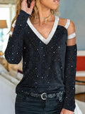 Daily Wear Cold Shoulder Sheer Mesh Lace