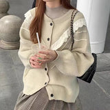 Fongt Autumn And Winter On The New Sweet Wind Knitting Sweater Coat Loose Small Pure And Fresh Atmosphere Sense Temperament Women's Cardigan Fashion-Outfit